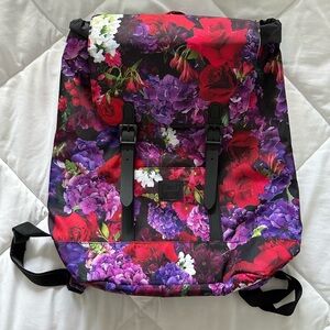 Herschel Supply Company Floral Backpack - Red, Purple, Black